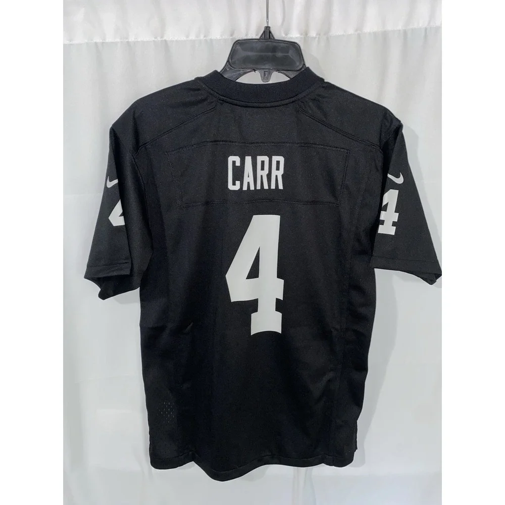 NWT Derek Carr‎ Las Vegas Raiders Black Nike On Field Game Jersey Youth Large